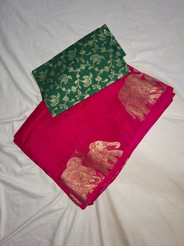 Elegant ethnic wear with golden elephant motifs